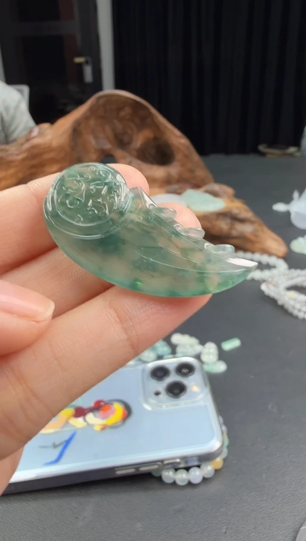 吊坠(不含链)未镶嵌翡翠清**面翡翠饰品-183