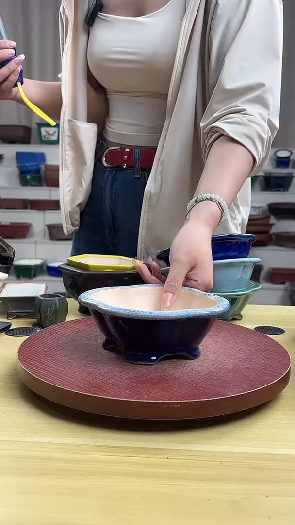 紫砂花盆浅草紫砂花盆微瑕