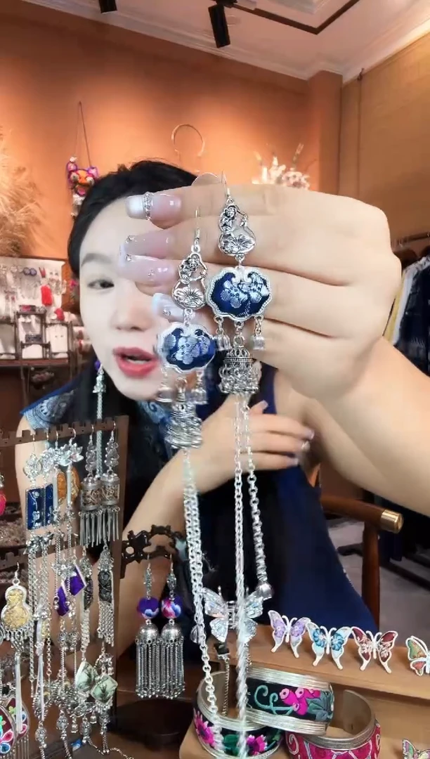 刺绣纯手工民族风耳环