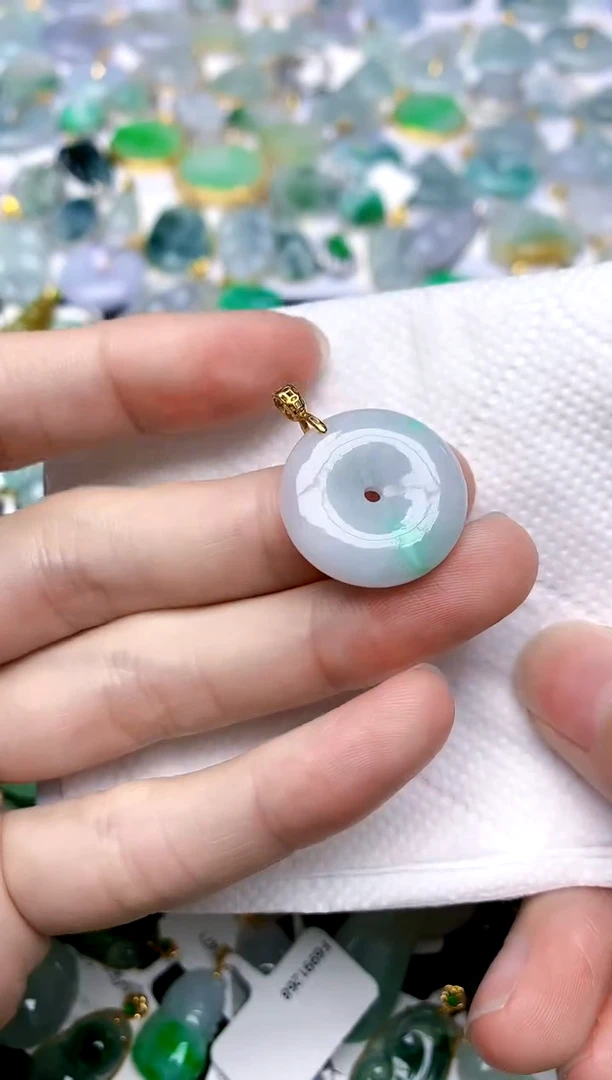 颈饰银S925镶嵌翡翠天然A货翡翠