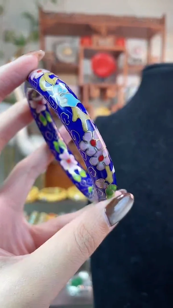 非遗手工景泰蓝镯子宝蓝