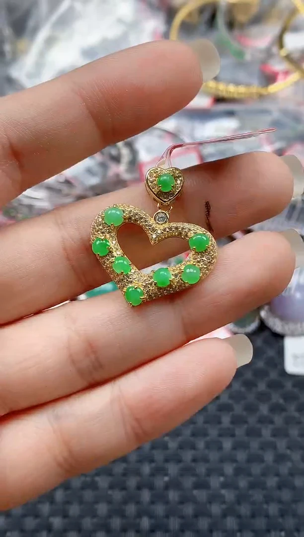 银S925镶嵌戒指翡翠天然A货缅甸翡翠