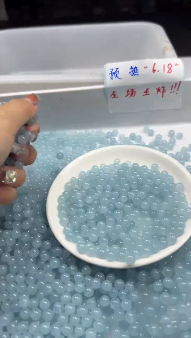 玛瑙/玉髓颈饰未镶嵌w792冰川蓝玛瑙6mm*50颗