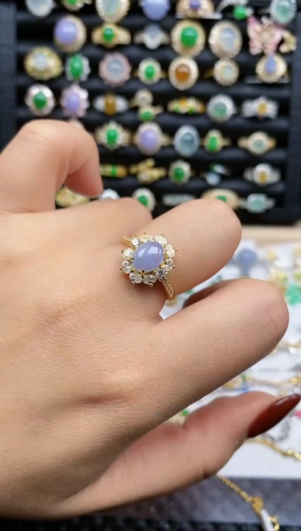 银S925镶嵌戒指翡翠186