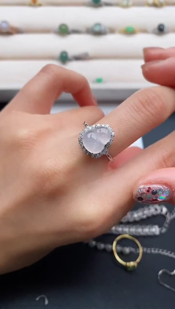 银S925镶嵌戒指翡翠777777+1