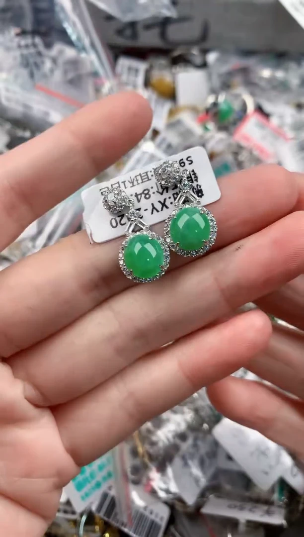 银S925镶嵌戒指翡翠13           9