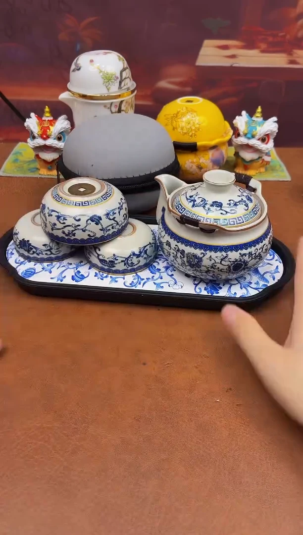 陶瓷茶具摆件旅行套组