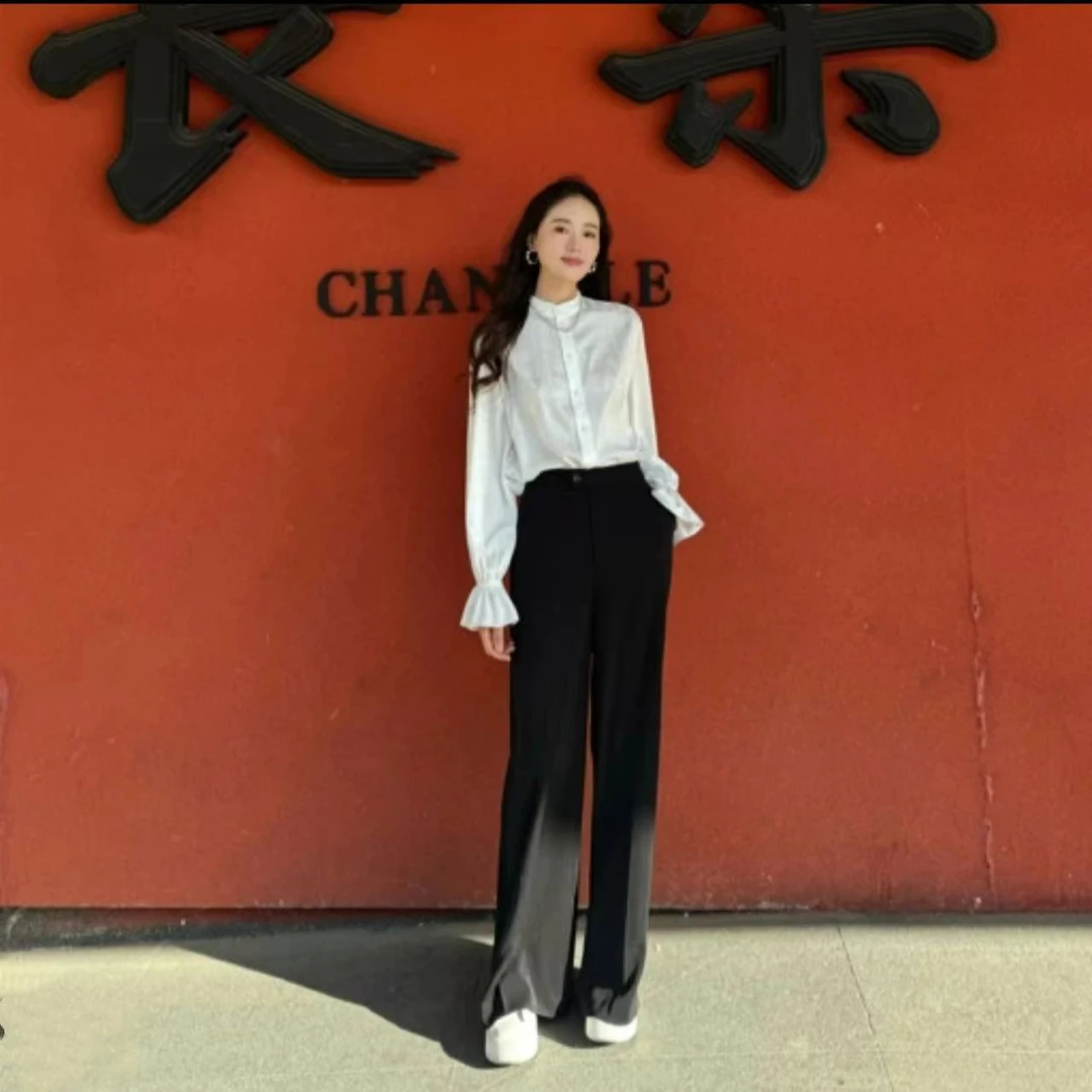 哥弟GIRDEAR 【超模裤】新款垂感高级感高腰显瘦显腿长裤110015