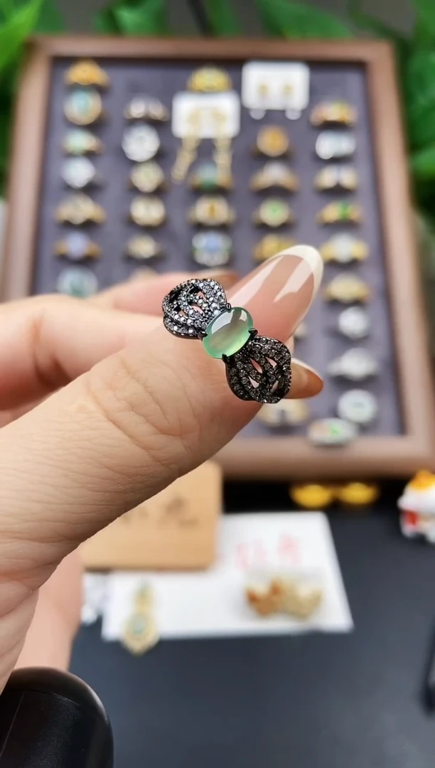 银S925镶嵌戒指翡翠21