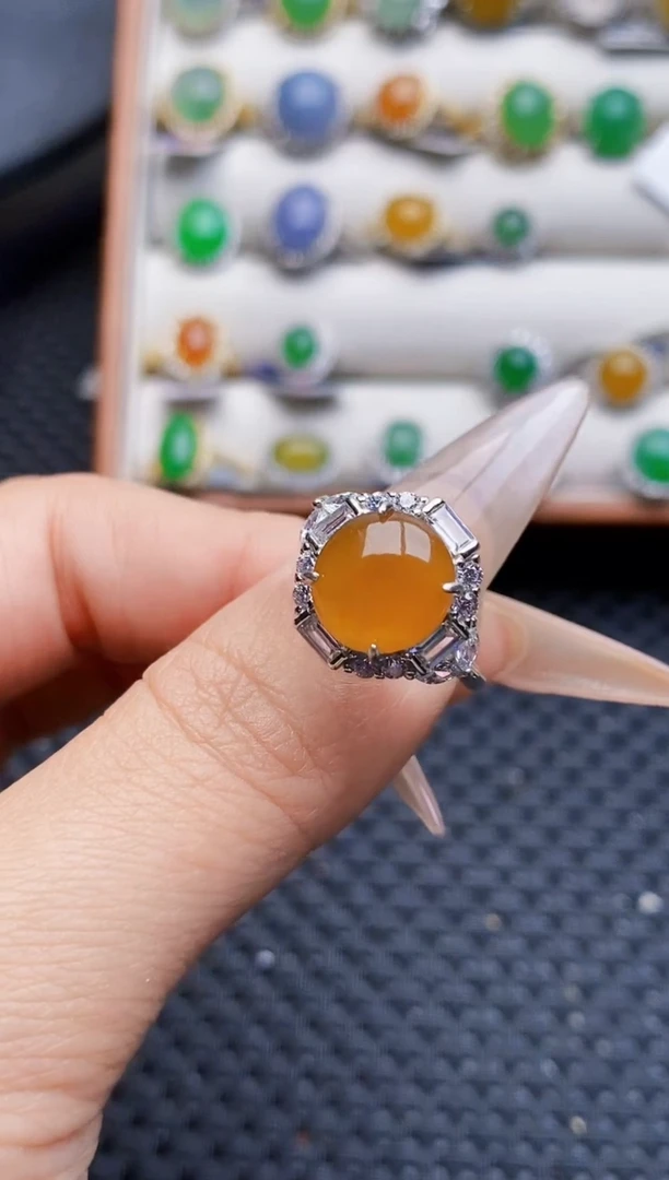 银S925镶嵌戒指翡翠0631