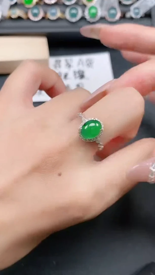 银S925镶嵌戒指翡翠11111