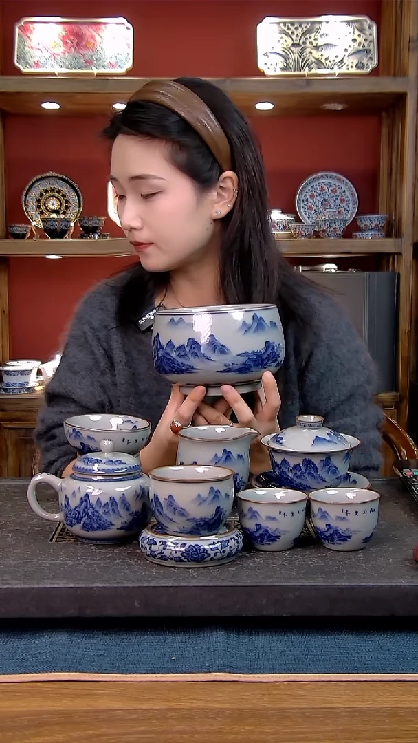 简装家用款9件套 老陶泥开片纹陶瓷茶具