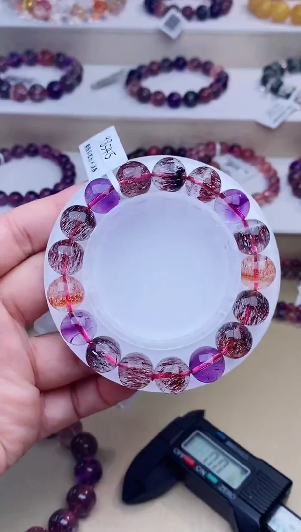 未镶嵌手链水晶黑加仑超七11m+