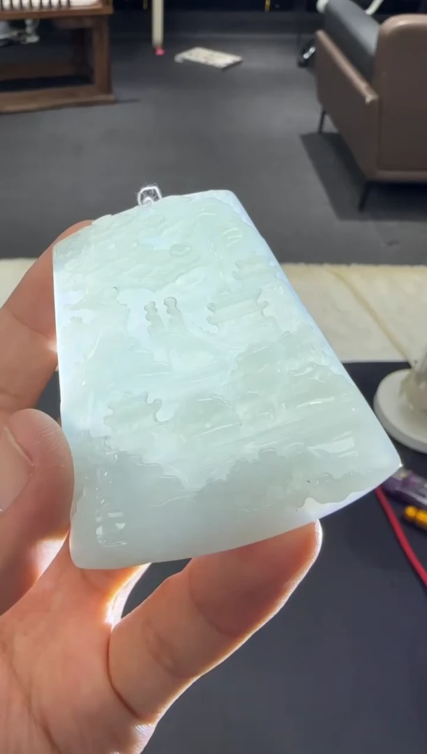 颈饰未镶嵌翡翠天然翡翠A货孤品一件