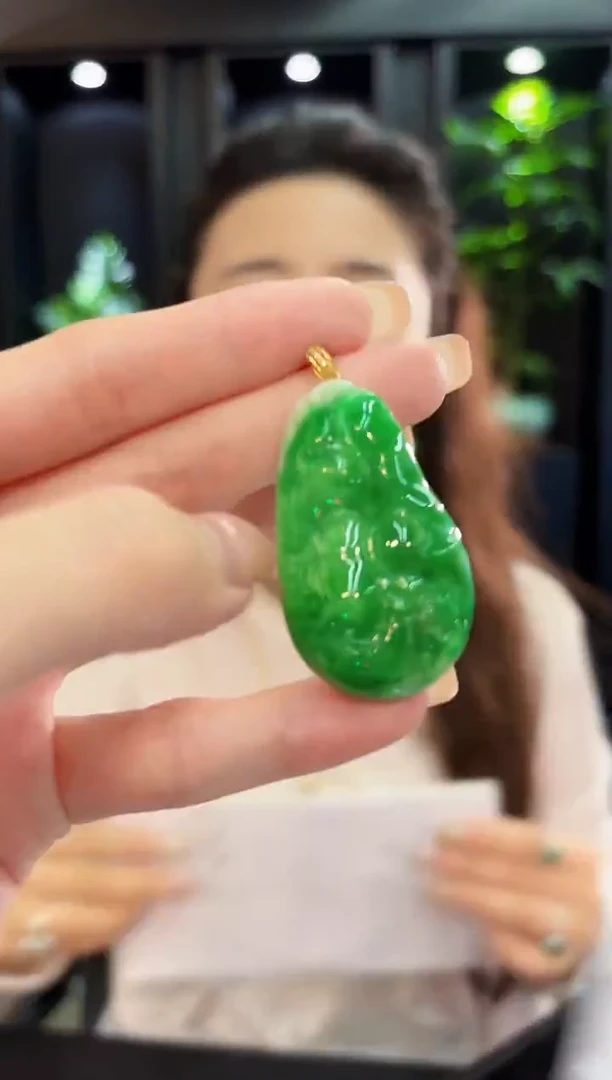 吊坠(不含链)18K金镶嵌翡翠 缅料A货/支持复检/一件