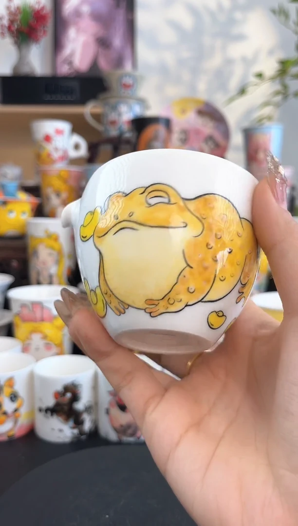 【闪购商品】摆件手工手绘陶瓷小杯杯