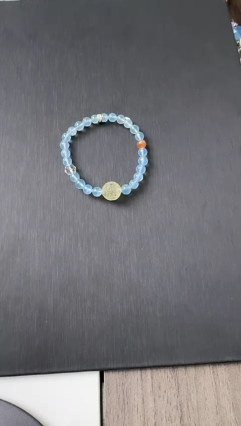 未镶嵌手链海蓝宝石s13 海蓝宝手链8mm+