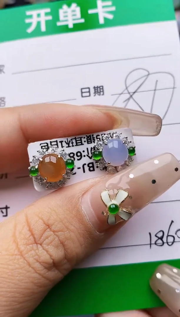 翡翠戒指银S925镶嵌1860