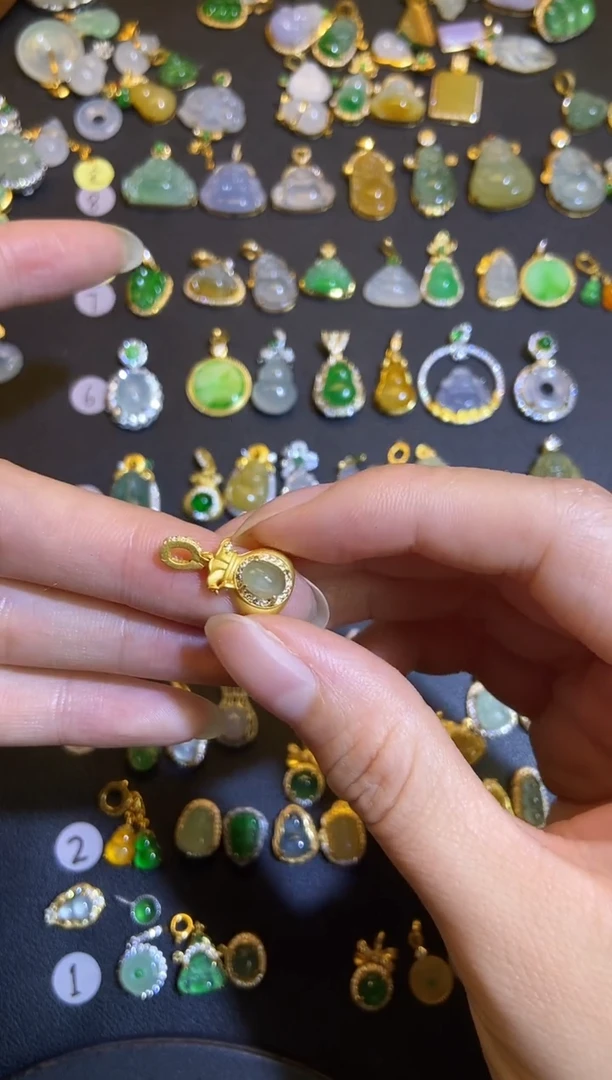 吊坠(不含链)银S925镶嵌翡翠1