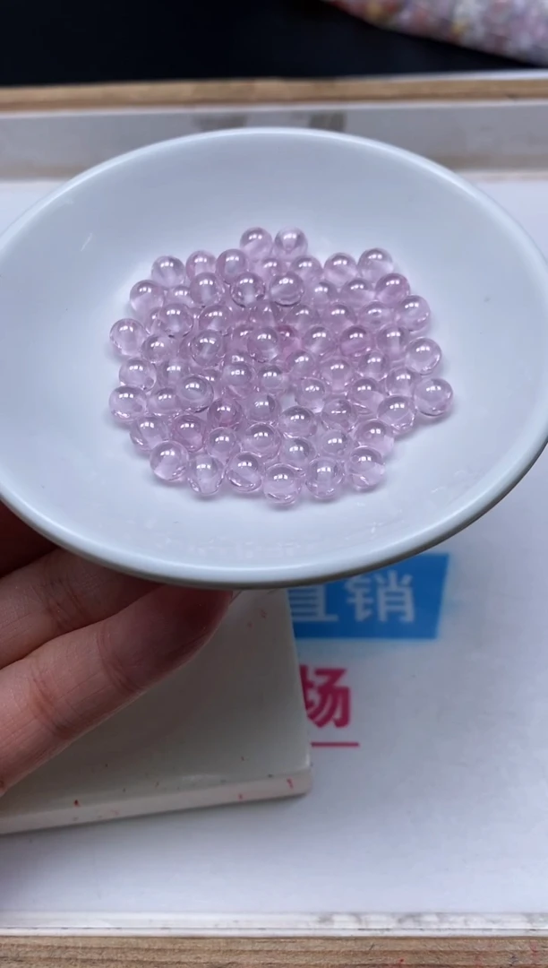 散珠天然锆石未镶嵌M379 粉锆石6mm10个9.9元