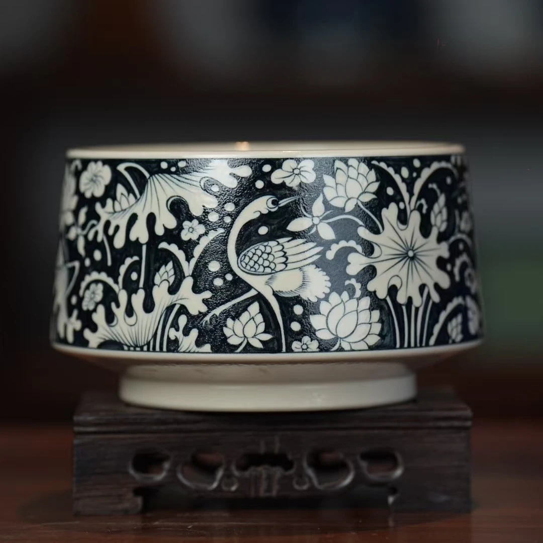 元真临古丨元真临古蜜色釉一路莲科水洗  景德镇瓷器