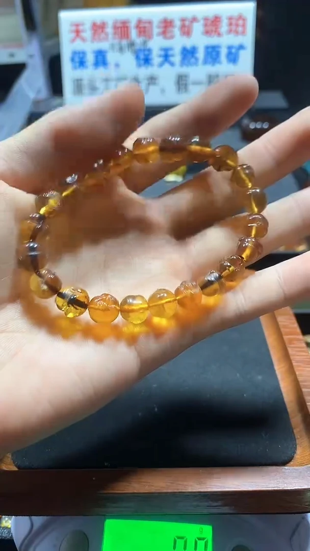 琥珀颈饰未镶嵌天然缅甸琥珀手串