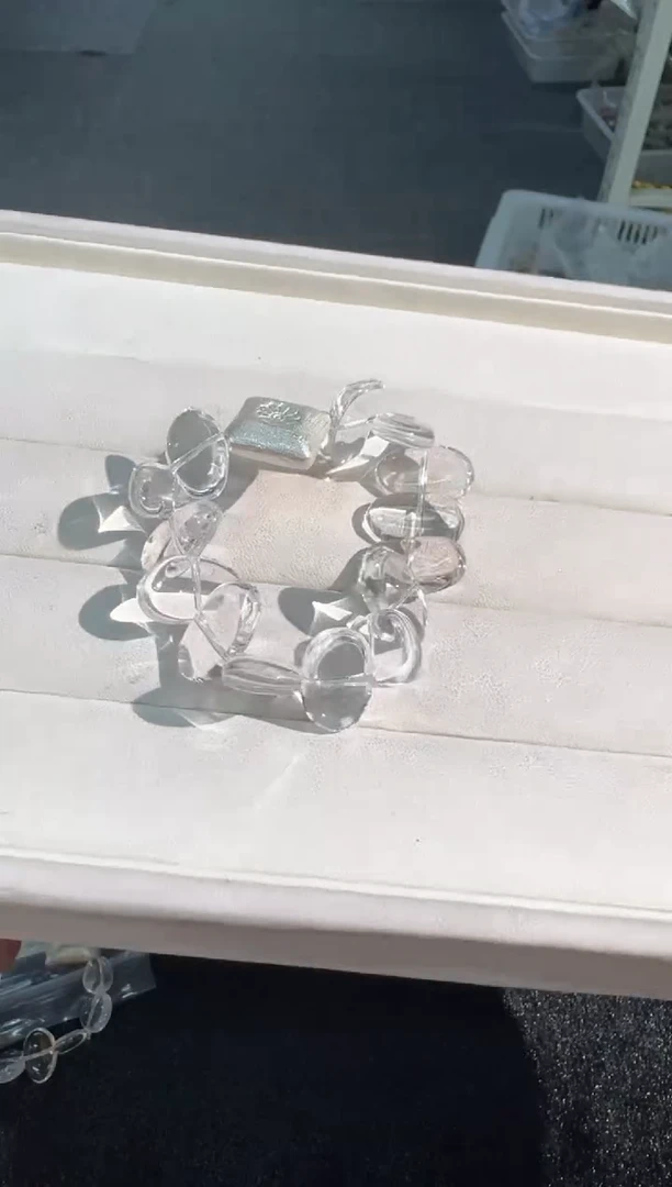 水晶手链银S925镶嵌白水圆牌切设计款发货多样性发其一