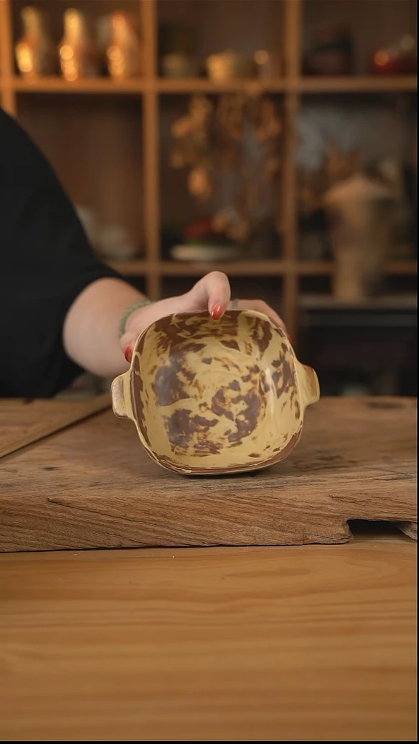 虎皮系列的6英寸四方卷边碟1个