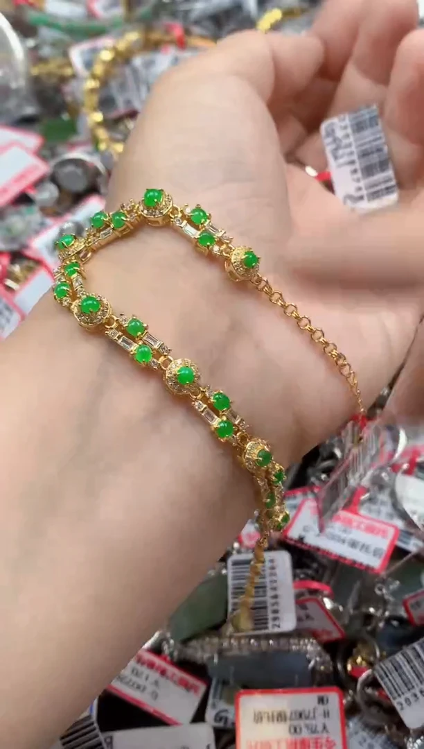 银S925镶嵌戒指翡翠天然A货缅甸翡翠