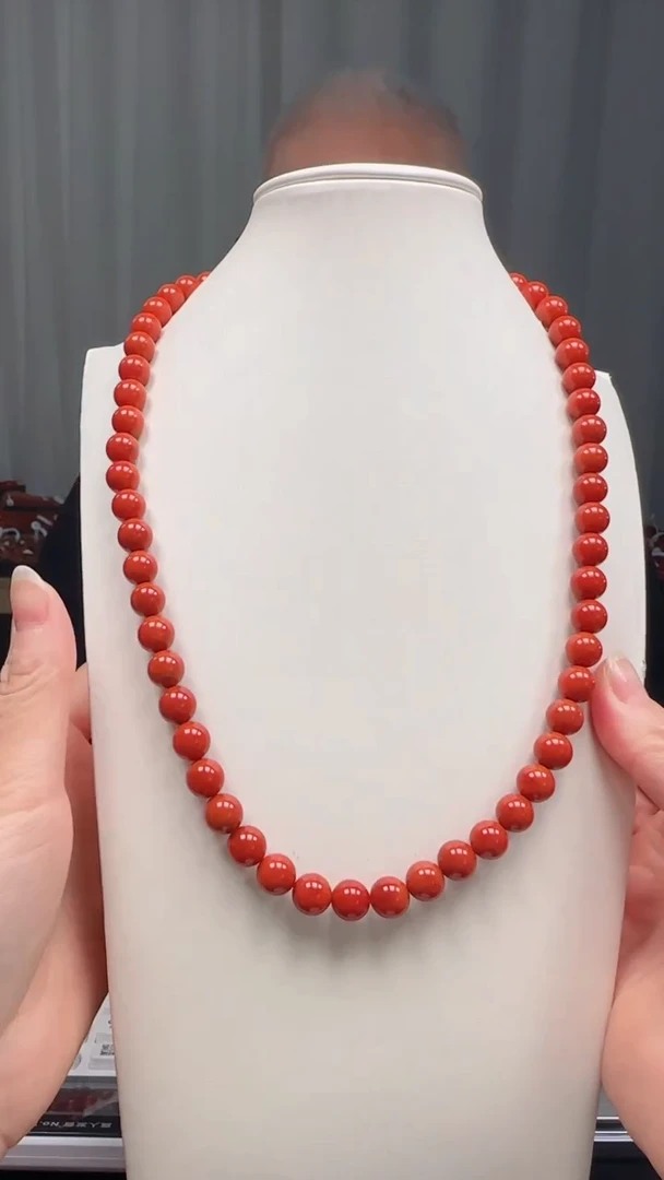 未镶嵌多样性发一件南红玛瑙【云端】颈链锦红9mm保山圆珠锁骨链