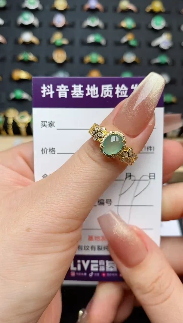 翡翠戒指银S925镶嵌................