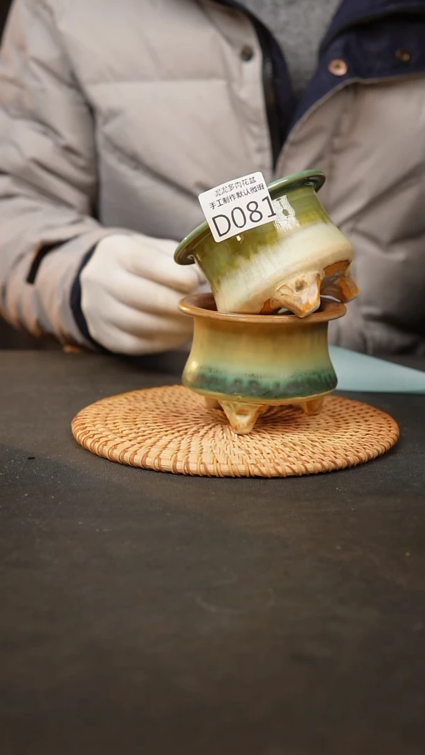 【闪购商品】瓷片081泥泥手工花盆