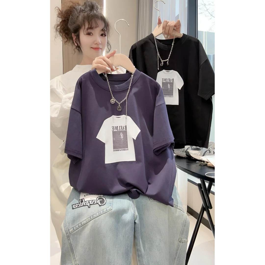 男童短袖T恤2025夏季新款中大童时尚洋气半袖儿童韩版休闲上衣潮