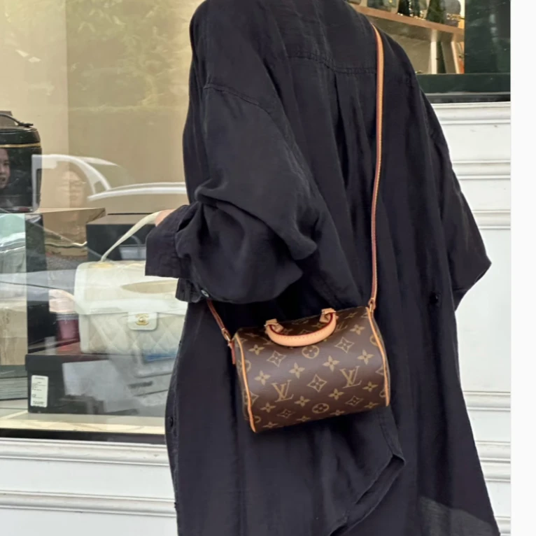 95新 LouisVuitton/路易威登 lv 老款speedy nano斜挎包bwz11585