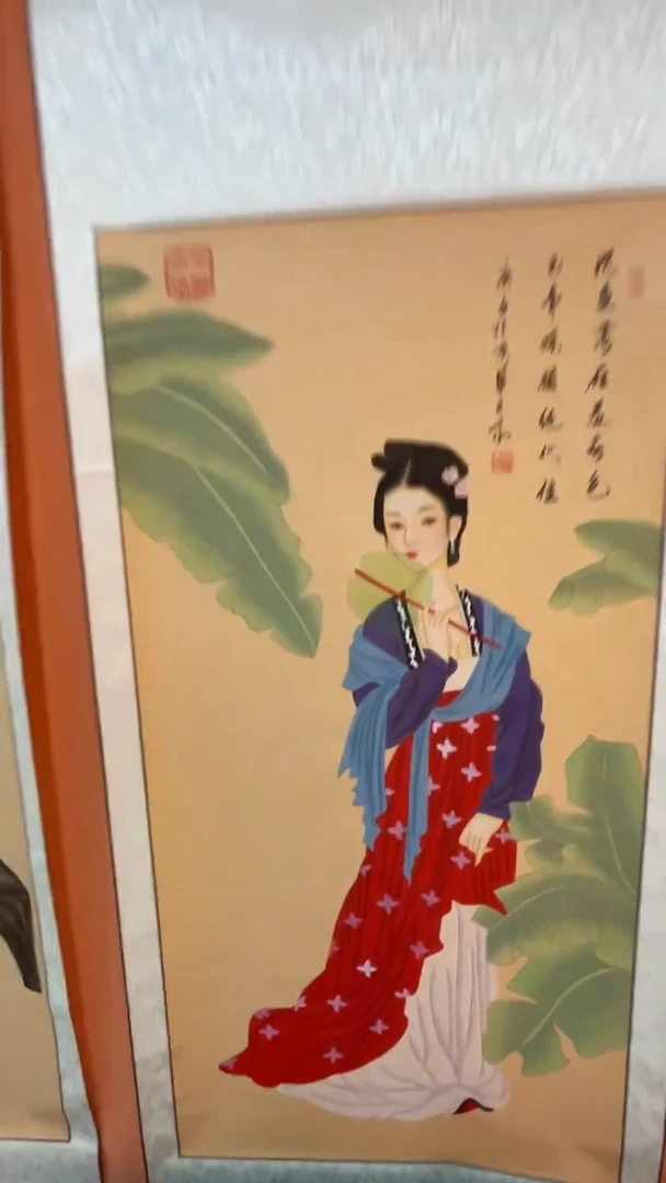 国画张巨富 宫廷侍女图卷轴2