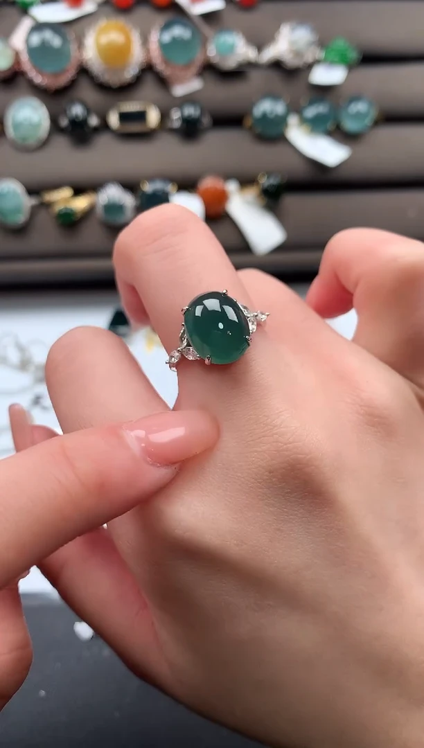 【闪购商品】翡翠戒指银S925镶嵌51241