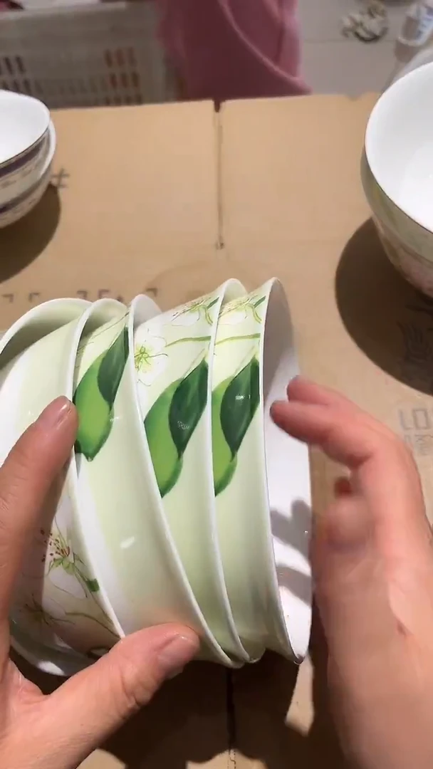 瓷5个6面碗隆达骨质瓷