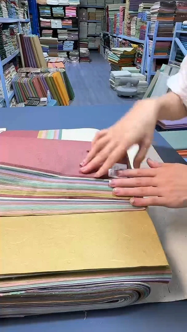 纯手工32*45cm十色50张珍金皮麻纸半生熟
