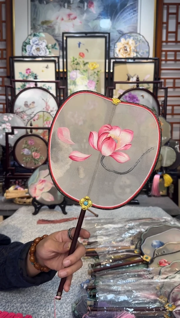 扇子纯手工苏绣团扇
