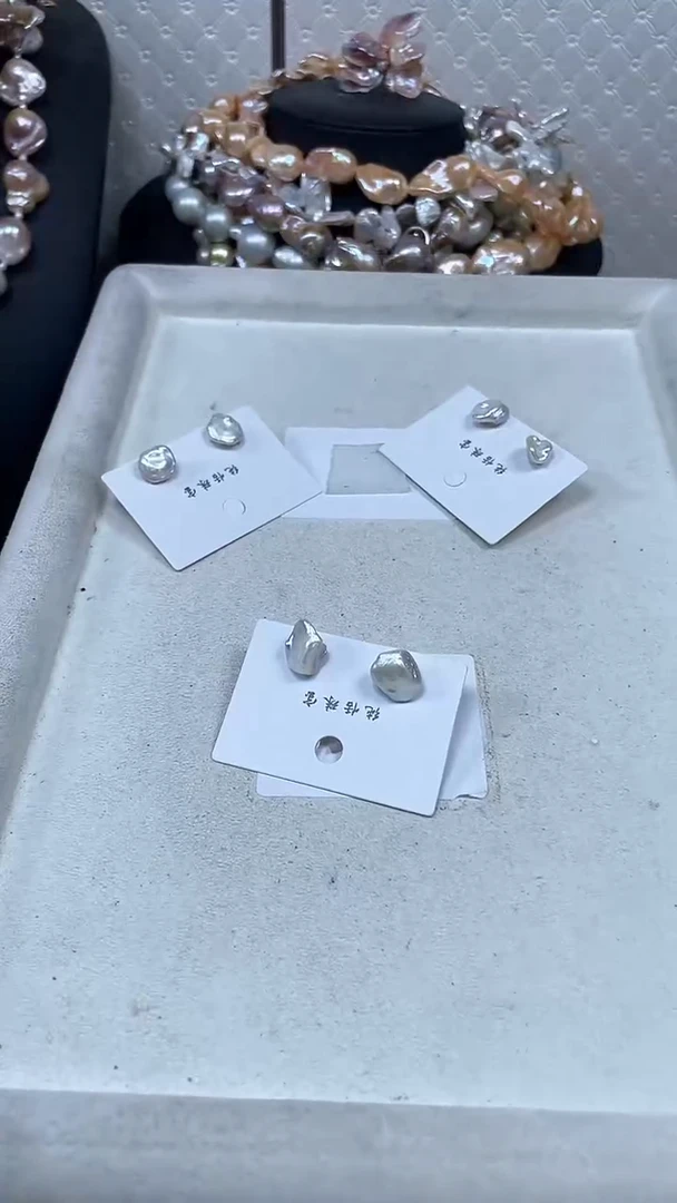 未镶嵌淡水珍珠耳饰【纯恬巴洛克饰品】（多样性发货发一）