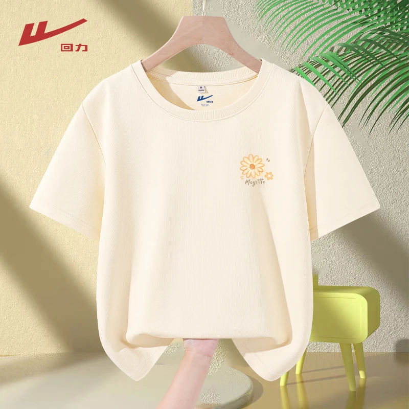 Warrior/回力美式休闲短款圆领INS风休闲纯棉T恤夏季运动舒适穿搭