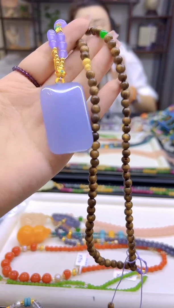 和田玉未镶嵌毛衣链DIY款M694