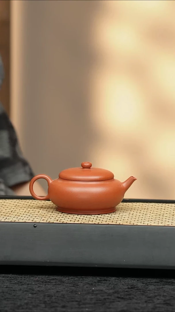 茶壶紫砂五堂 莲池古式-扁灯-朱泥