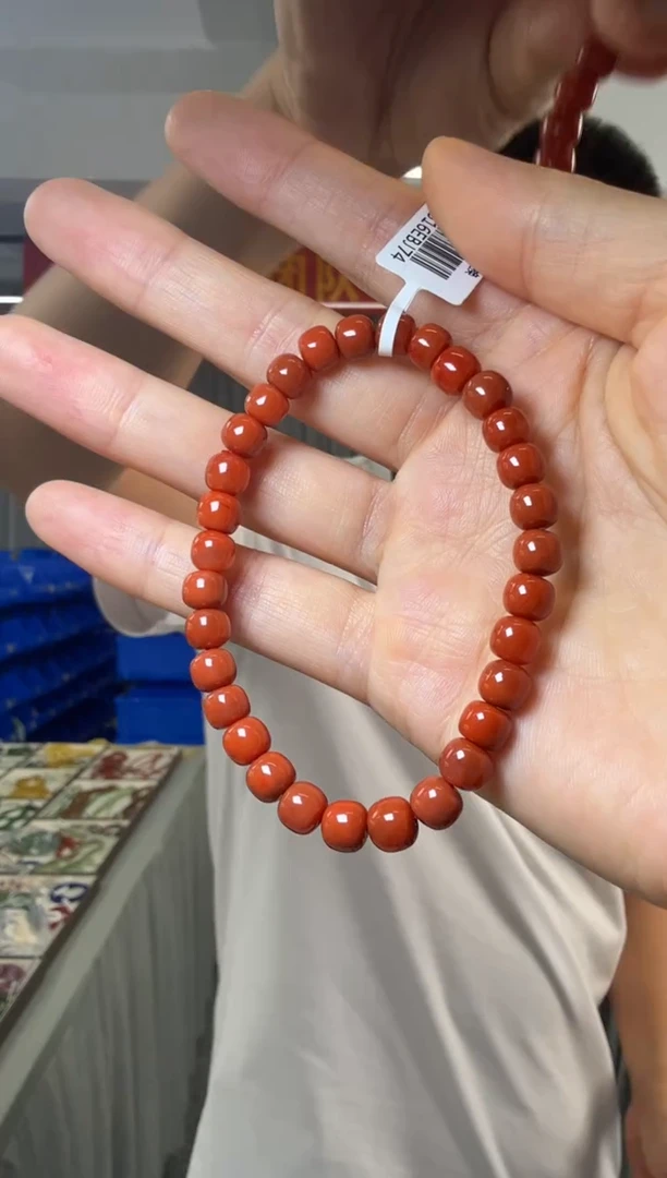 手串未镶嵌南红玛瑙南红老型珠单圈约6.5*5.4mm