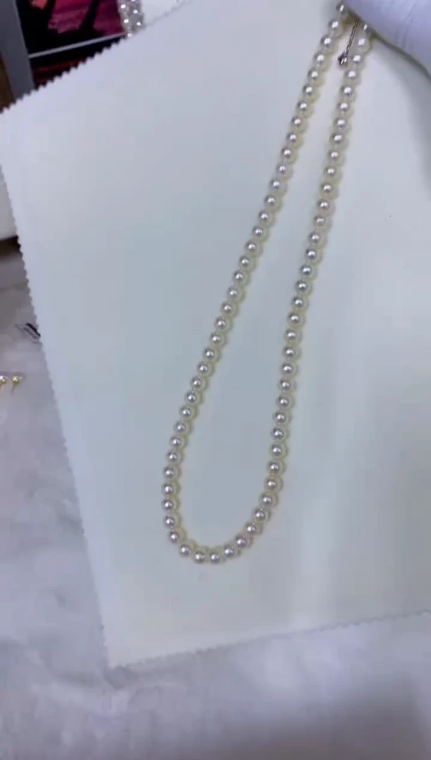 银S925镶嵌海水珍珠饰品5-6满珠链