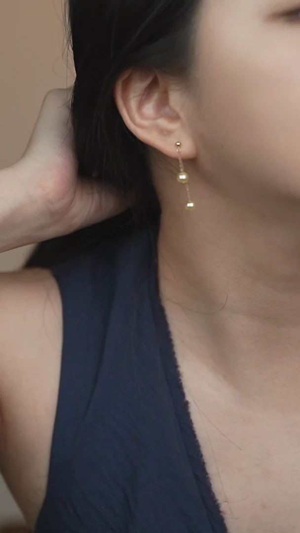 18K金镶嵌海水珍珠耳饰5.5-6真科研ss皇后耳线