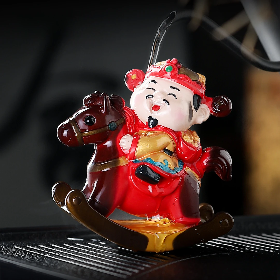 国潮卡通财神爷茶宠摆件变色创意个性茶玩茶桌茶道装饰品小摆设