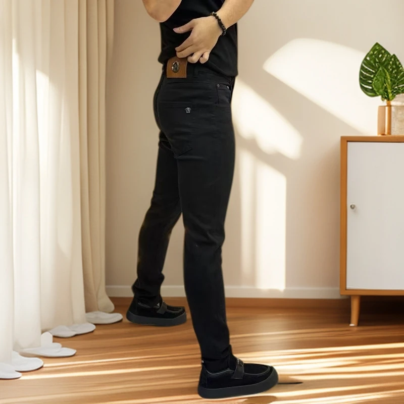 欧货男士秋冬男款休闲牛仔裤轻奢商务韩版修身显瘦小直筒长裤弹力