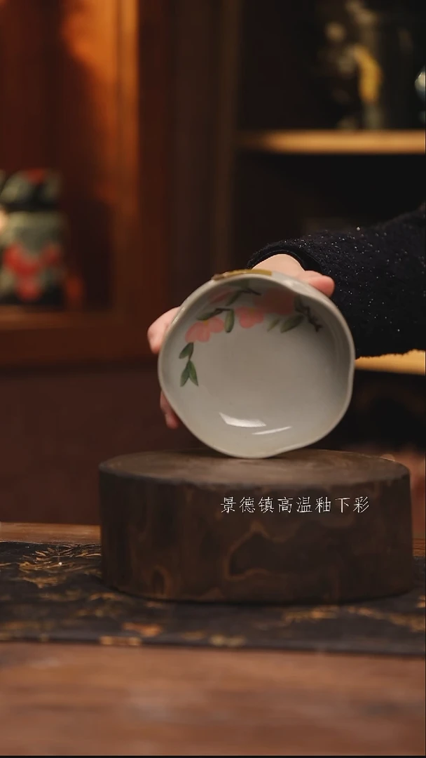 陶瓷 景德镇高温釉下手绘陶瓷@L332@