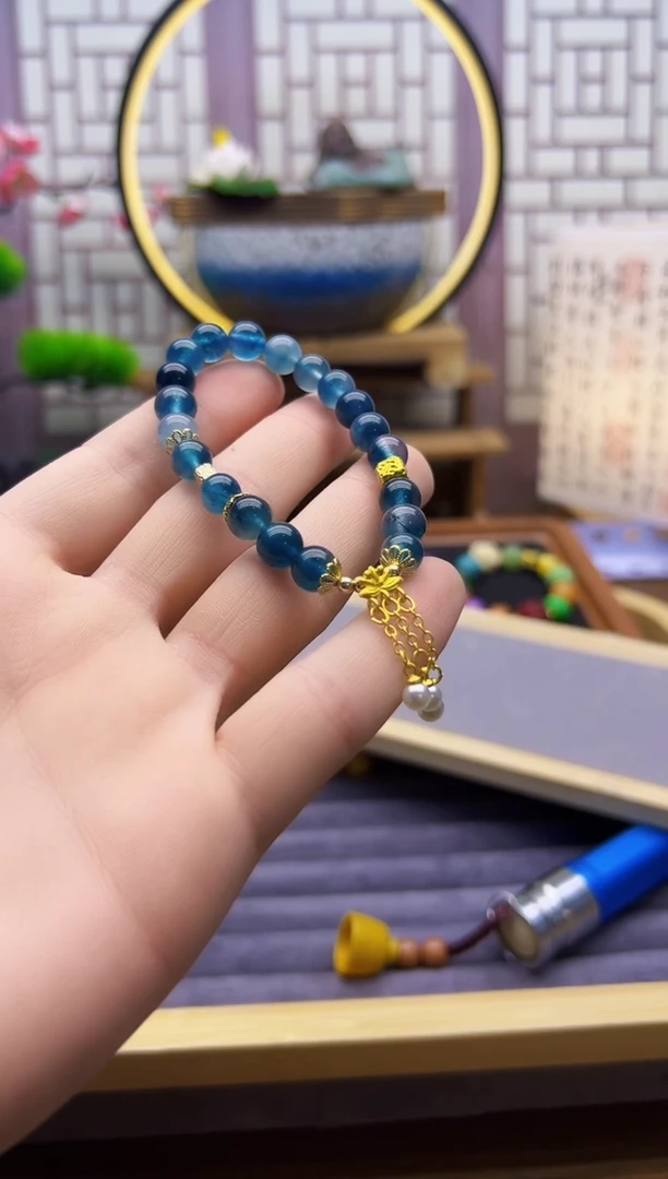 14K金镶嵌手链翡翠S476